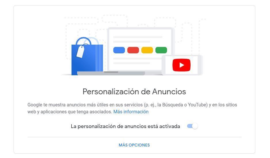 Personalización de anuncios de Google