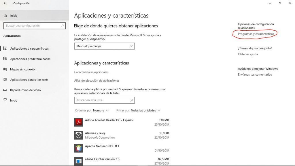 Aplicaciones y características