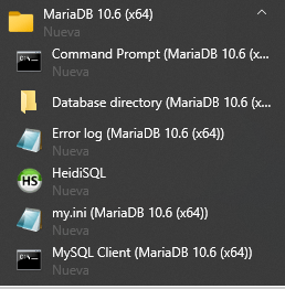 Menú de windows despues de la instalación.
