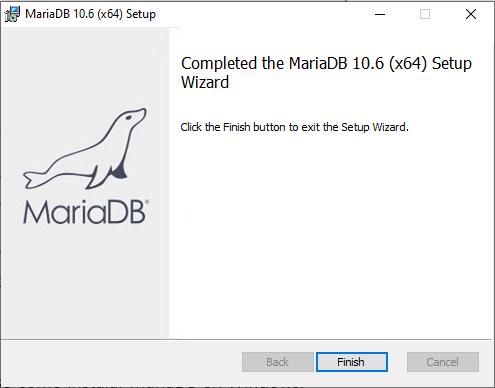 Menú para finalizar de instalar MariaDB.